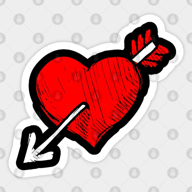 Heart Arrow Love Couple Sticker by Shirtbubble